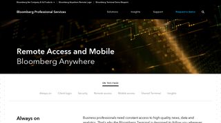 Bloomberg Anywhere | Bloomberg Professional Services