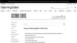 Pay your Bloomingdale's Credit Card