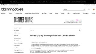 How do I pay my Bloomingdale's Credit Card bill online?
