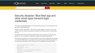 Security desaster: Blue Mail app and other email apps transmit login ...