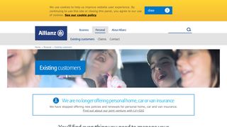 Manage your personal home, car or van insurance policy online - Allianz