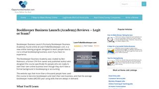 Bookkeeper Business Launch (Academy) Reviews – Legit or Scam?