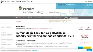 Frontiers | Immunologic Basis for Long HCDR3s in Broadly ...