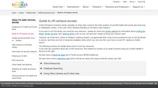 Guide to off campus access - Oxford Brookes University