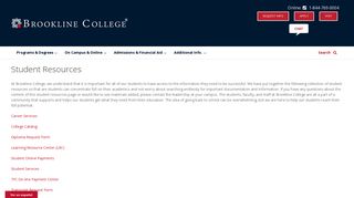 Student Resources | Brookline College | Academics Department