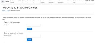 Forgotten password - Brookline College