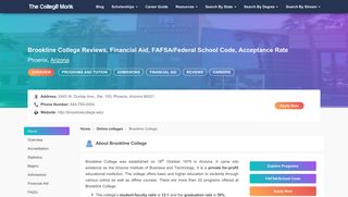 Brookline College Reviews, Financial Aid, FAFSA/Federal School ...