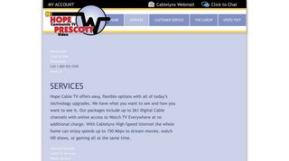 SERVICES (Text Only) - Hope Cable TV