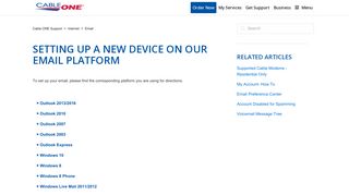 Setting Up a New Device on our Email Platform – Cable ONE Support