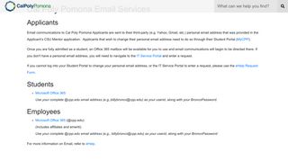 Cal Poly Pomona Email Services