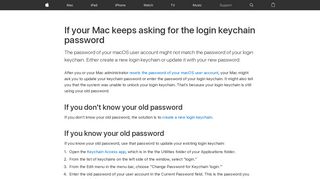 If your Mac keeps asking for the login keychain password - Apple ...