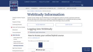 WebStudy Information - Camden County College