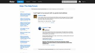 Flickr: The Help Forum: I can't login to my account with my gmail ...