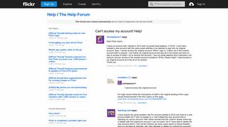 Flickr: The Help Forum: Can't access my account! Help!