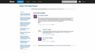 Flickr: The Help Forum: Flickr login problem