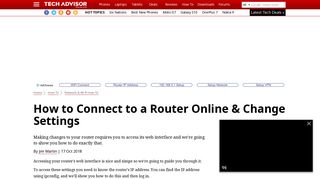 How to Connect to a Router Online & Change Settings - Tech Advisor