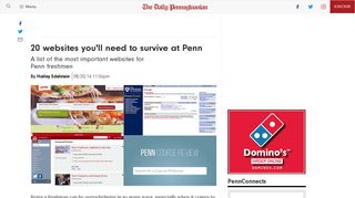 20 websites you'll need to survive at Penn | The Daily Pennsylvanian