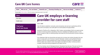 Care UK employs e-learning provider for care staff | Care UK