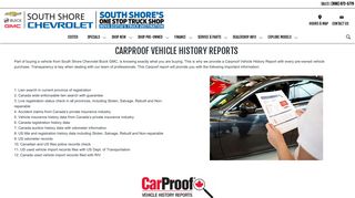 Carproof Vehicle History Report - South Shore Chevrolet Buick GMC ...