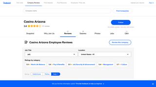 Casino Arizona Employee Reviews - Indeed