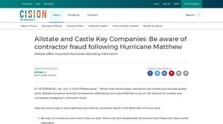 Allstate and Castle Key Companies: Be aware of contractor fraud ...
