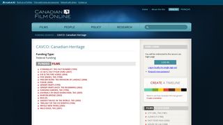 CAVCO: Canadian Heritage | Canadian Film Online