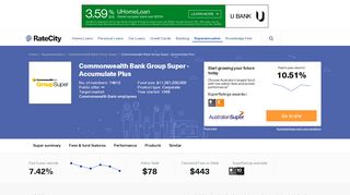 Commonwealth Bank Group Super - Accumulate Plus - RateCity