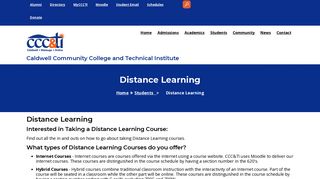 CCC&TI Distance Learning - Caldwell Community College