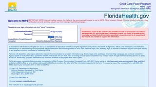 Florida Department of Health: Child Care Food Program
