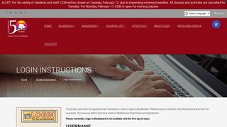 Login Instructions - County College of Morris