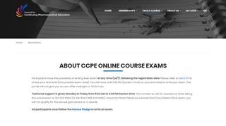 Continuing Pharmaceutical Education (CCPE) online course exams