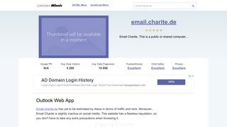 Email.charite.de website. Outlook Web App.