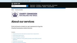 About our services - The Charity Commission - GOV.UK