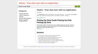 Chatiw - Free chat now! with no registration - Picking Up Girls