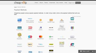 Payment Methods - CheapVoip | Unlimited Free Calls Worldwide