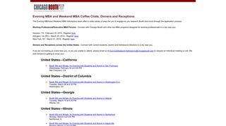 The University of Chicago Booth School of Business - Evening MBA ...