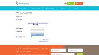 My Account - Children's Hospital Colorado Foundation