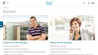 Cisco Account Login - Profile Manager for Customers & Partners - Cisco