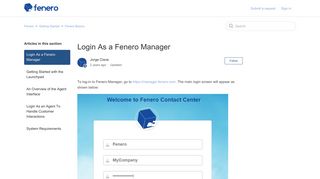 Login As a Fenero Manager – Fenero