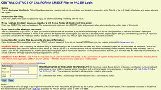 CM/ECF - California Central District-login