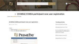 [COBRA] COBRA participant new user registration
