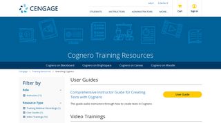 Cognero - Training Resources - Cengage