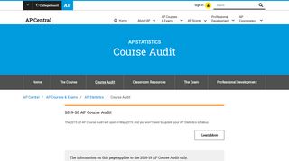 AP Statistics: Course Audit | AP Central – The College Board