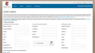 Client Signup - CoreLogic Login