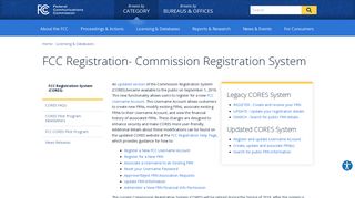 FCC Registration System (CORES) - Federal Communications ...