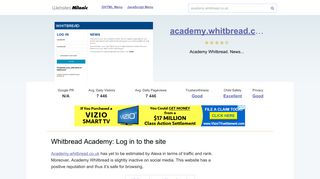 Academy.whitbread.co.uk website. Whitbread Academy: Log in to the ...