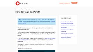 How do I login to cPanel? – Help Centre - Crucial
