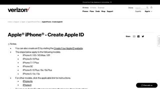 Apple iPhone - Create Apple ID | Verizon Wireless