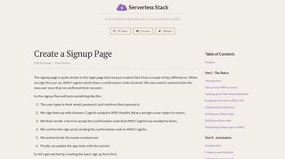 Create a Signup Page | Serverless Stack