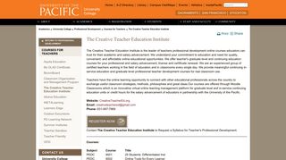 The Creative Teacher Education Institute - University of the Pacific